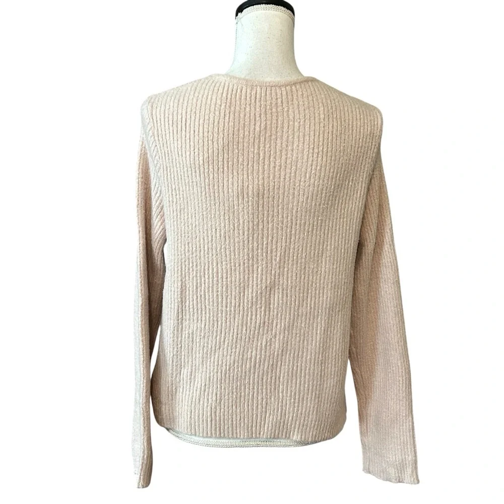 NWT Rachel Zoe Crewneck Cutout Soft Cozy‎ Sweater Women’s SZ L in Nude Pink